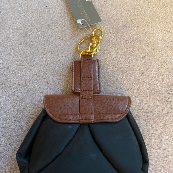 Laila Rowe nylon & leather key ring change purse - Picture 2 of 5